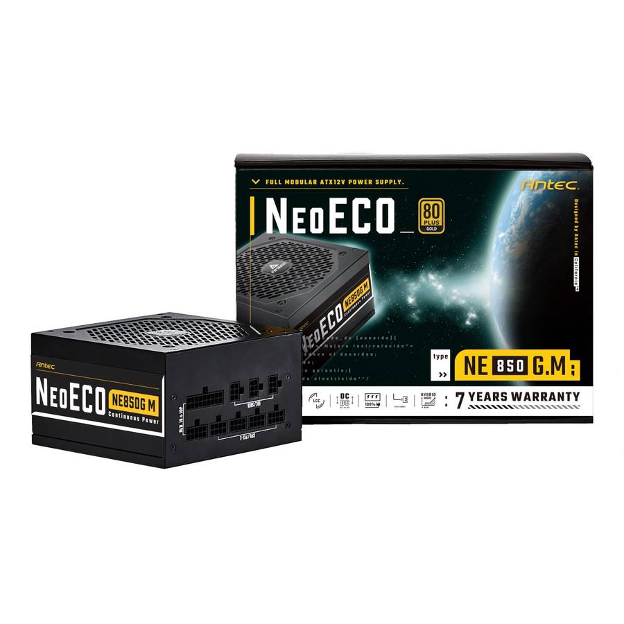 Antec NeoECO Gold Modular 850W Power Supply Unit (80 PLUS&#xAE; Gold, PCIe 5.0 Ready, Full Modular)