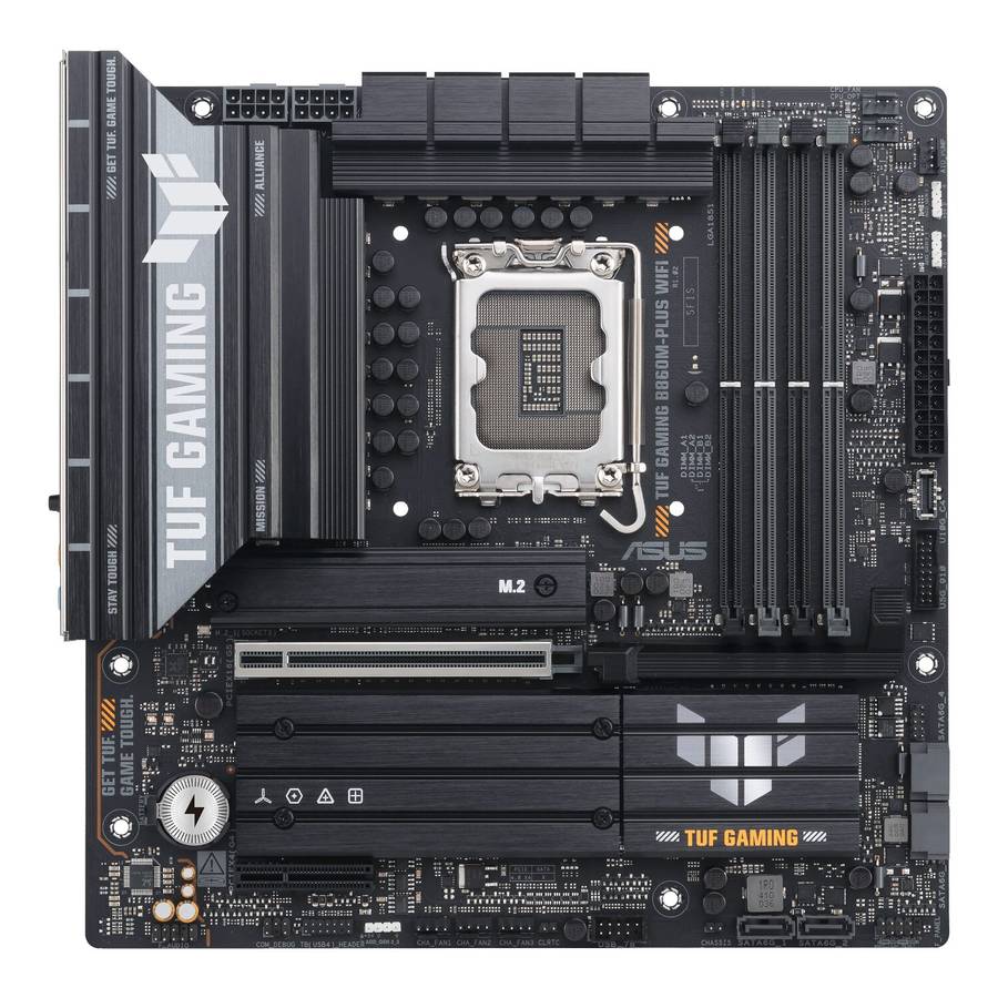 Asus TUF Gaming B860M-Plus Wi-Fi M-ATX Motherboard &#x2013; Intel LGA1851, DDR5, PCIe 5.0. Wi-Fi 7