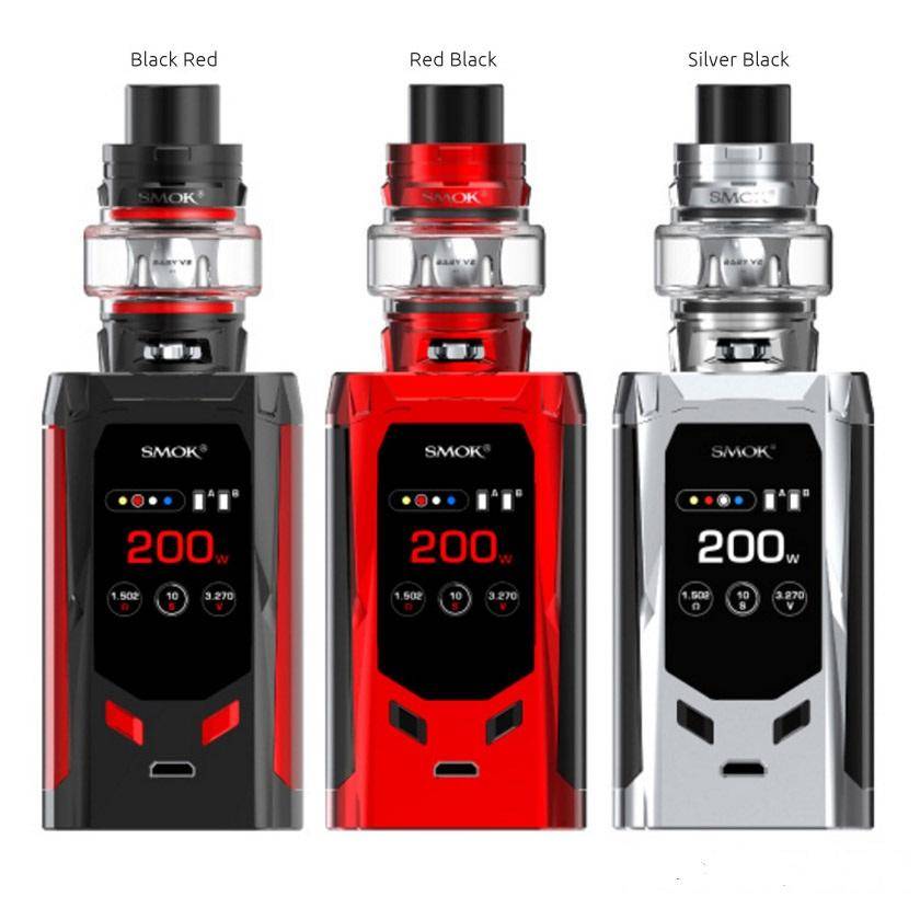Smok R-Kiss 200w Kit With TFV8 Baby V2 Tank And Coils - Smok Silver + Black