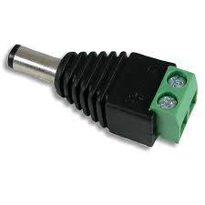 DC male jack with screw terminals