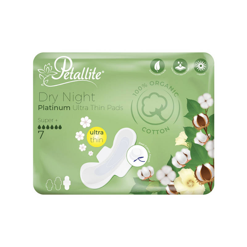 Petallite 100% Organic Night Ultra Thin Pads 7 Pack
