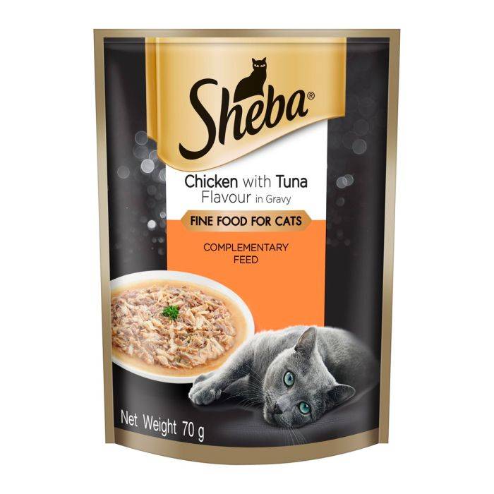 Sheba Cat Food Pouch Chicken & Tuna In Gravy 70g (Pack of 24)