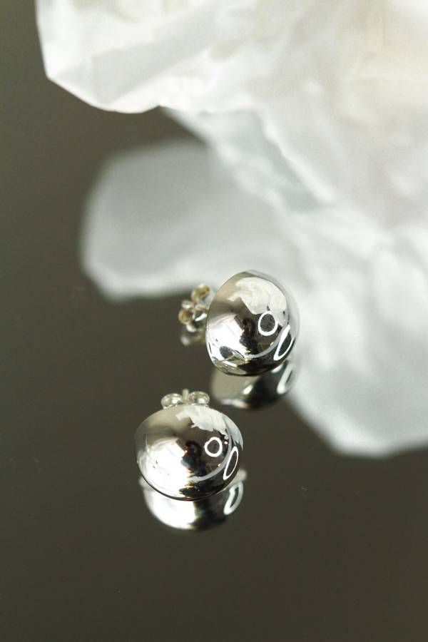 Sterling Silver Half Ball Earrings