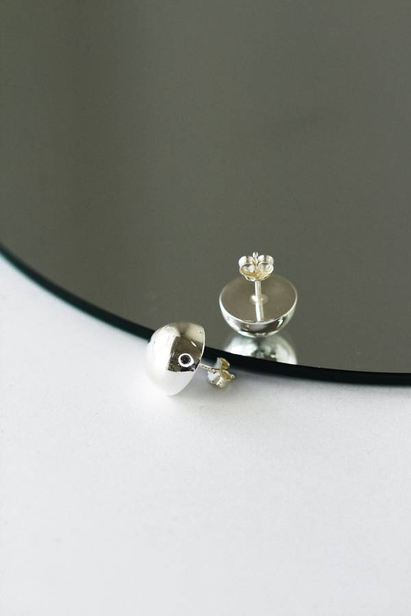 Sterling Silver Half Ball Earrings