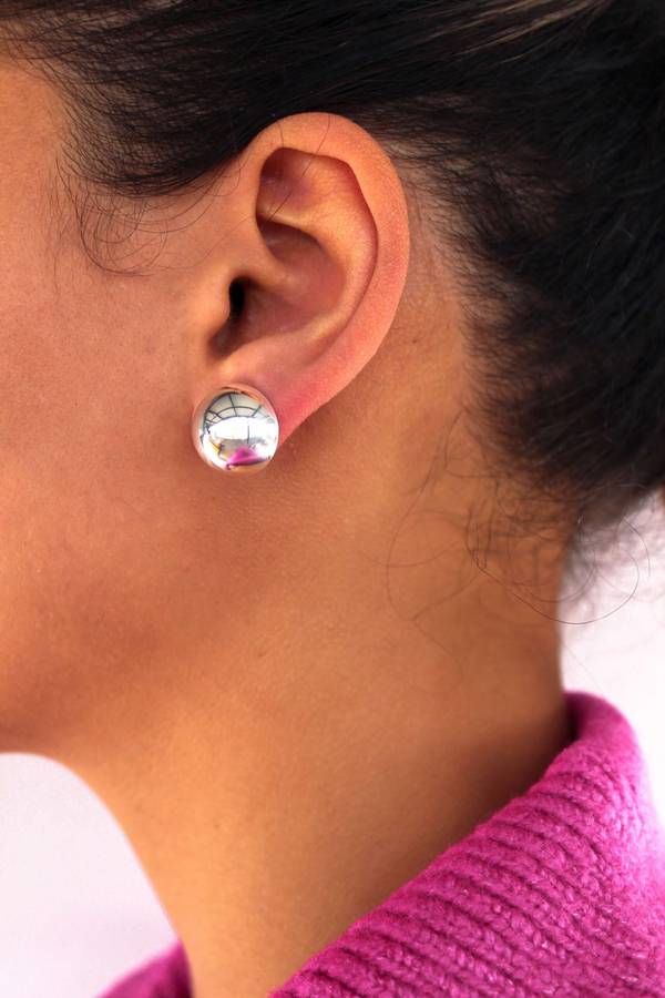 Sterling Silver Half Ball Earrings