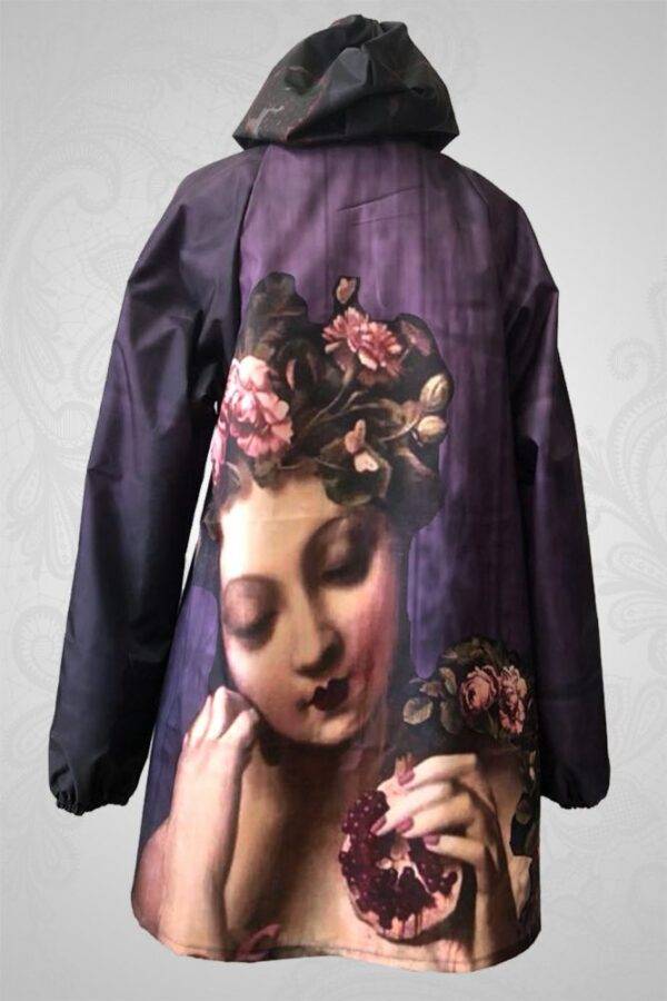 Pomegranate rose raincoat