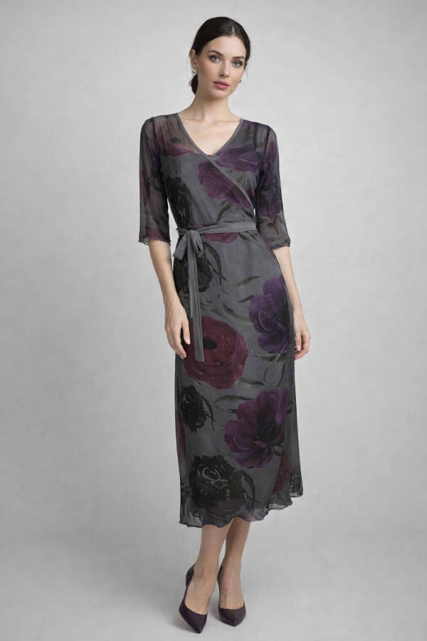 Anemone and Poppy Wrap Around Dress