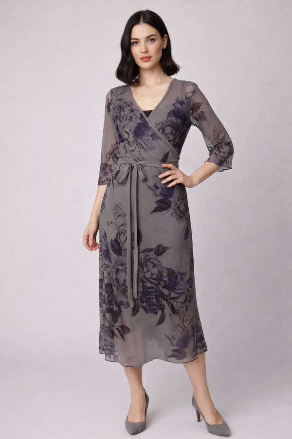 Caribbean Flower Wrap Around Dress