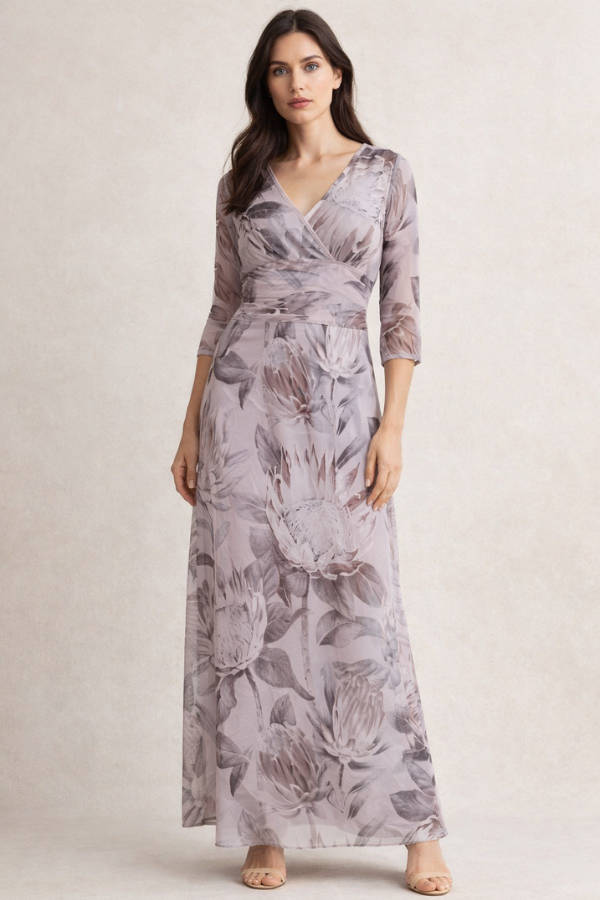 Botanical Protea Empire Dress