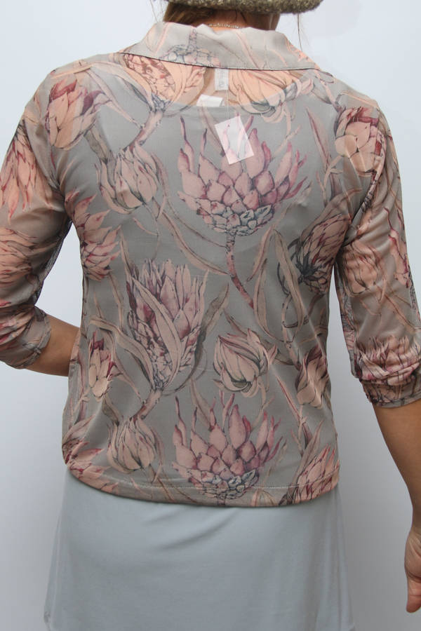 Pink Protea Zipper Top
