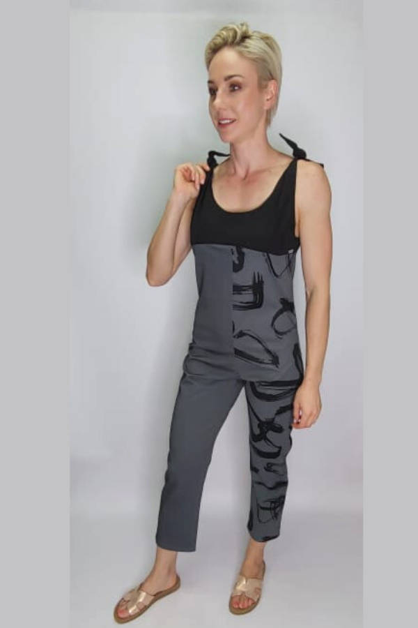 Black and Grey Jumpsuit