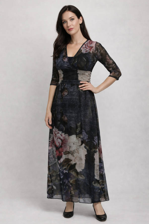 Modern Floral Empire Dress