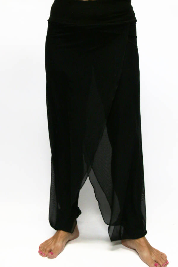 Mesh Cross-Over Pants