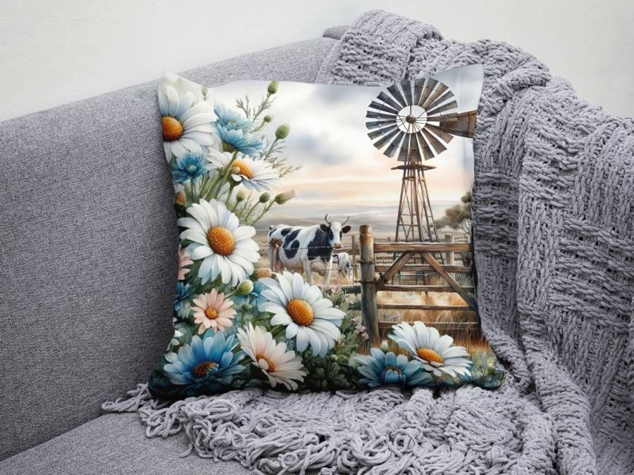 Cow Farm Scatter Cushion