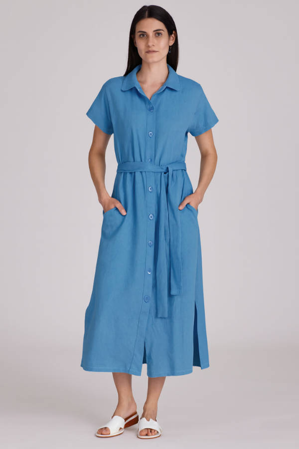 Light Blue Linen Dress