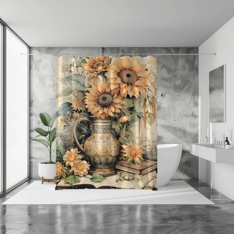 Sunflowers in Pot Shower Curtain