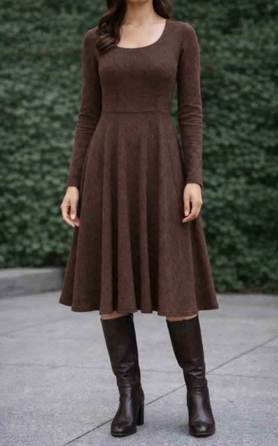 Brown Winter Dress - M