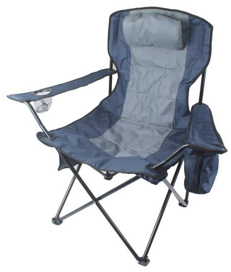 Camping Chair - Extra Heavy Duty - Blue  Grey