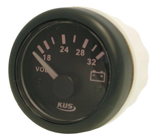 Volt Gauge - 24V - 52mm - Black
