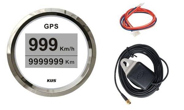 GPS Digital Speedometer with Antanne - 52mm - White