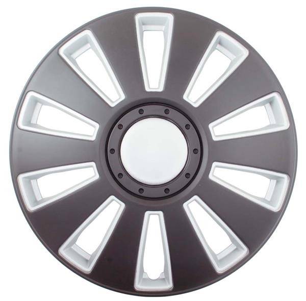 16" Matt Black / Silver Wheel Cover Set