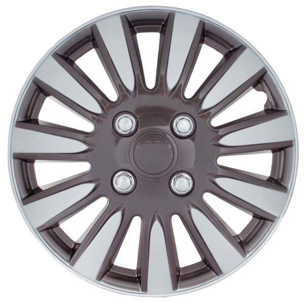 15" Silver / Charcoal Wheel Cover Set
