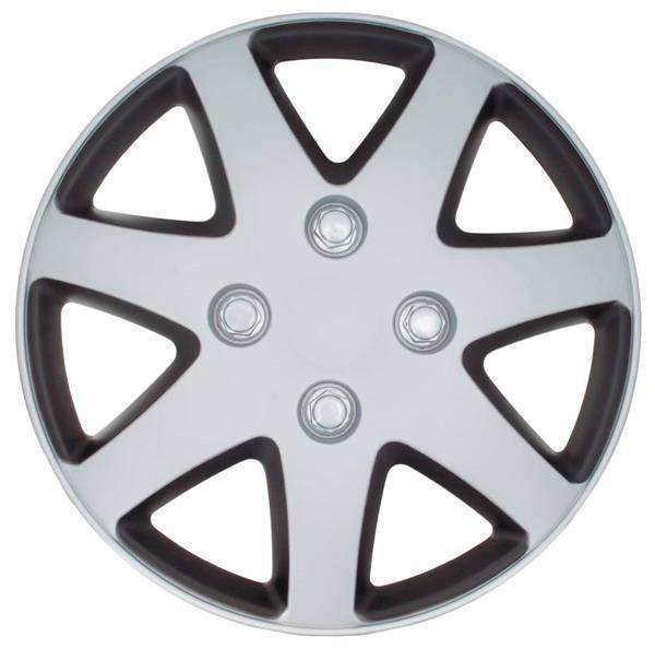 13" Silver / Matt Black Wheel Cover Set