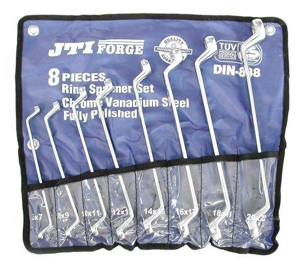 Offset Double Ring Spanner Set - 8 Piece