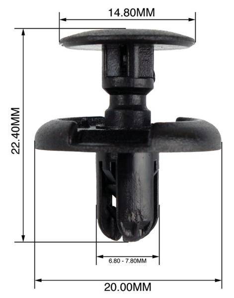 Panel Clips - 6.8 to 7.8mm - 10 Pieces