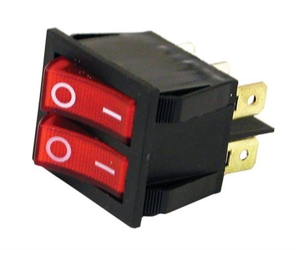 Rocker Switch - Double - Red