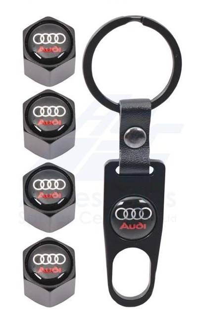 Valve Caps - Audi with Key Ring