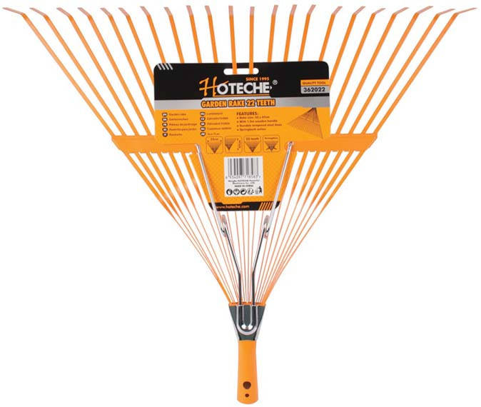 Steel Rake with 22 Teeth and Wooden Handle