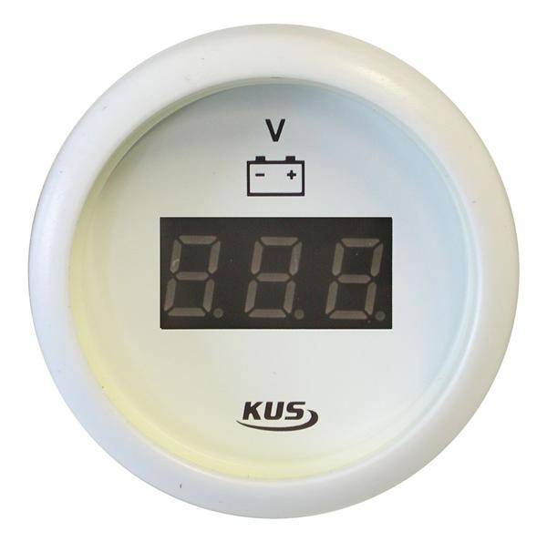 Kus Digital Volt Gauge - 8-32V - 52mm - White