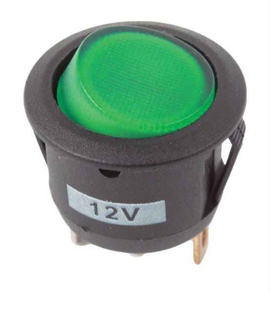 Rocker Switch - Green - Round