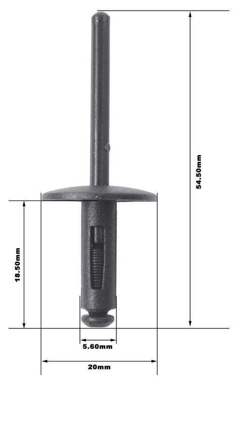 Panel Clips - Rivet Type - 19.3 x 20.2 x 6mm