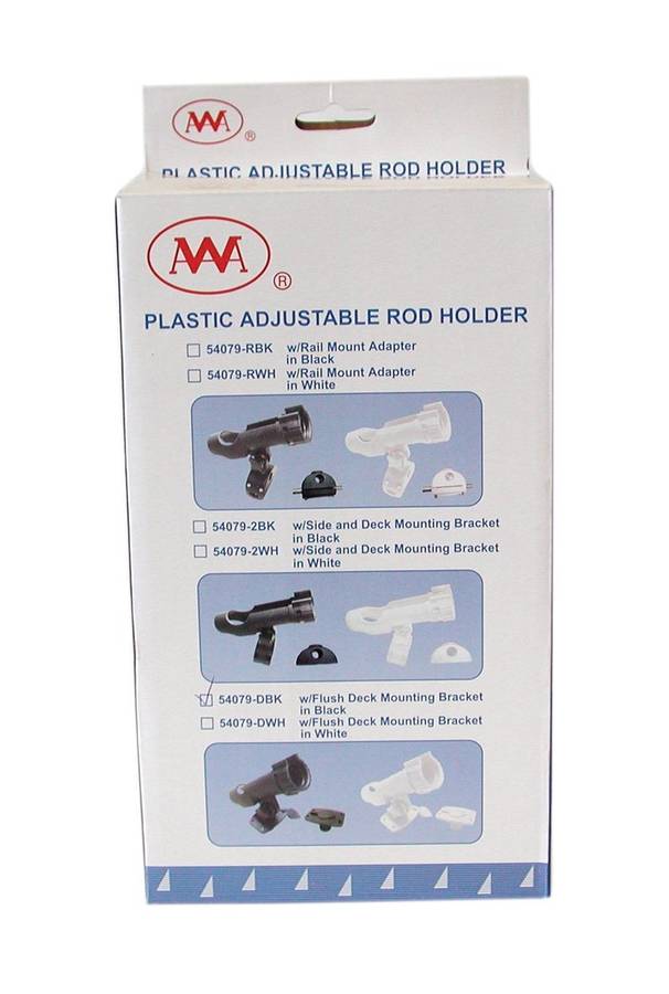 Rod Holder - Plastic with Flush Mount - Black