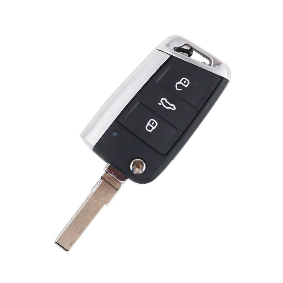 Volkswagen - Golf 7, Polo, Seat, Skoda | Remote Key Case & Blade (One Piece, 3 Buttons, HU66 Blad...