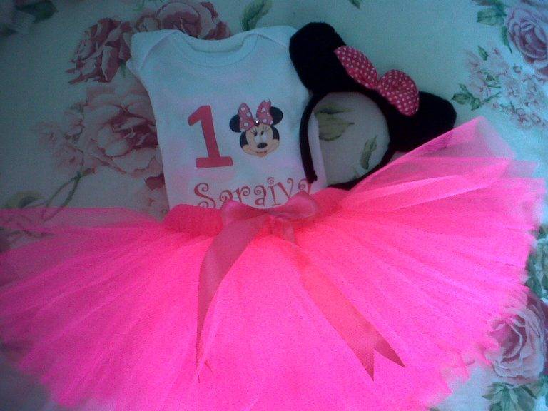 Minnie Mouse Tutu Set- Pink - 12-18-months-s-sleeve Short-sleeve No No