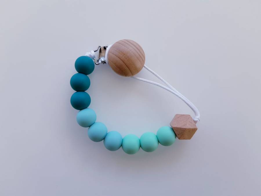Silicon beads pacifier/teether clip