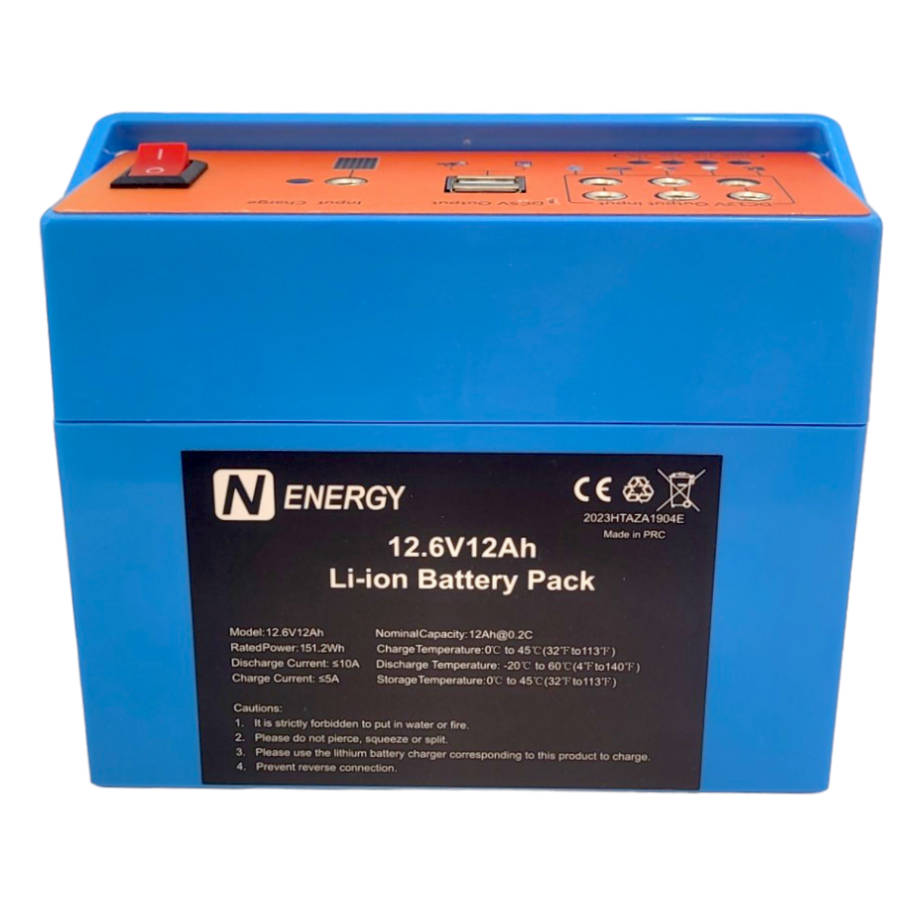 LK077 - SK  Lithium Light Kit. 12V 12Ah Battery. 4xLED Lights. USB x2. + 10 Watt Solar Panel Charger