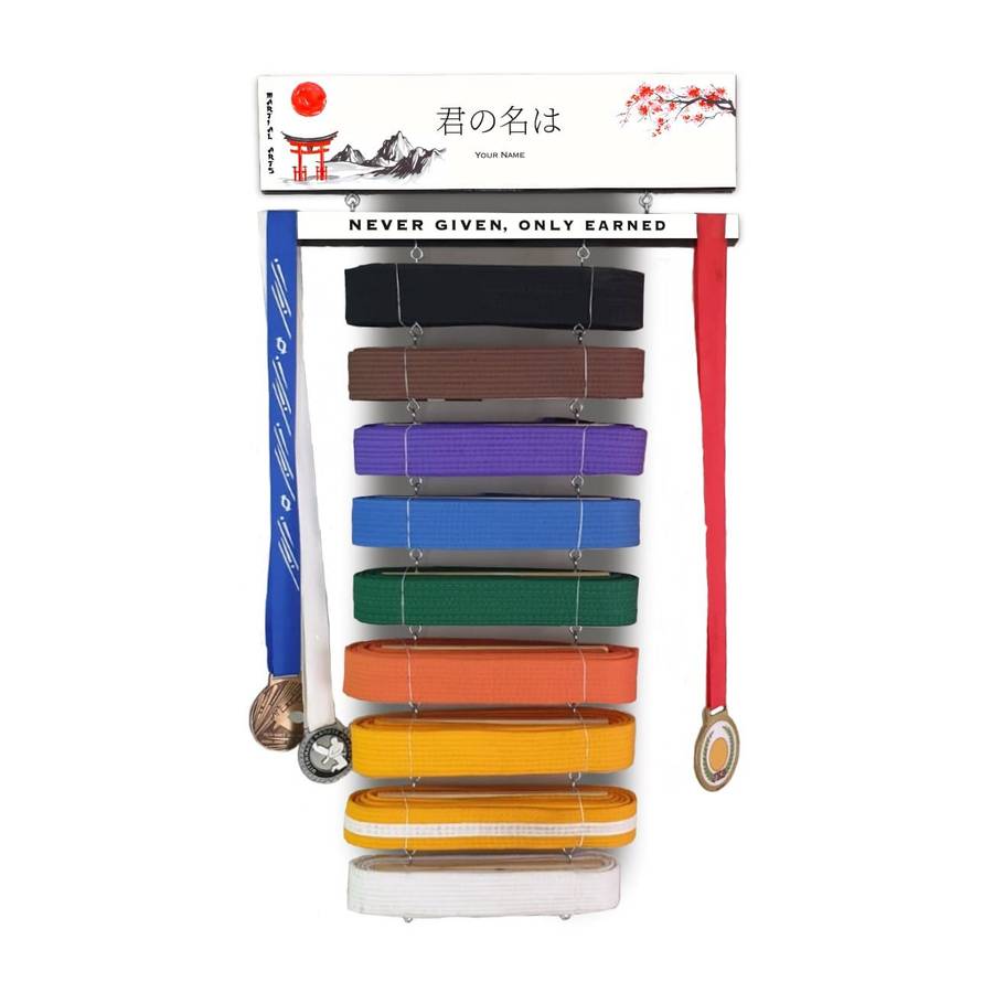 Martial Arts Belt & Medal Display - Snow