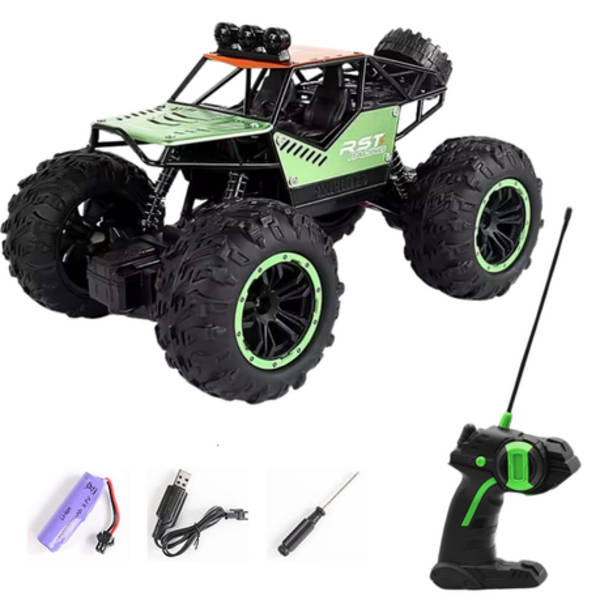 Metal Shell Remote Control Car-Toy 1:18 Off Road 4X4 Monster Truck - Green