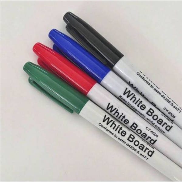 Quality Whiteboard Markers Set with Eraser - 4 Vibrant Colors, Easy Erase