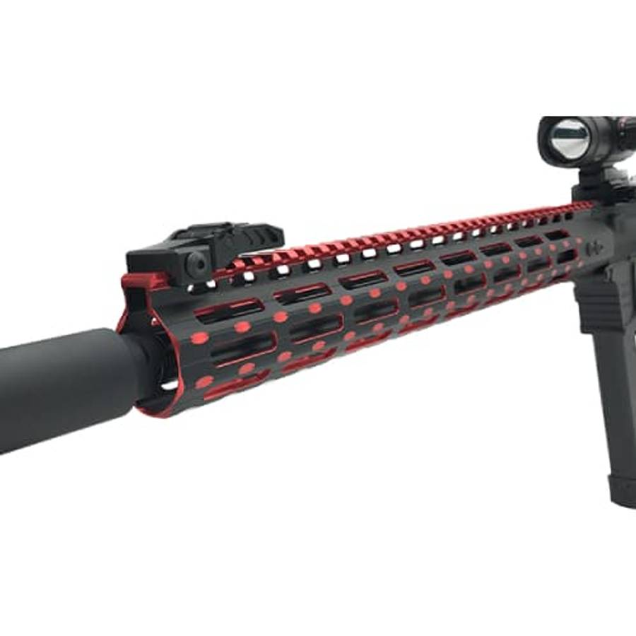 UTG PRO AR15 15" Super Slim Free Float M-lok Compatible Rail-black/red Finish - MTU019SSMR2