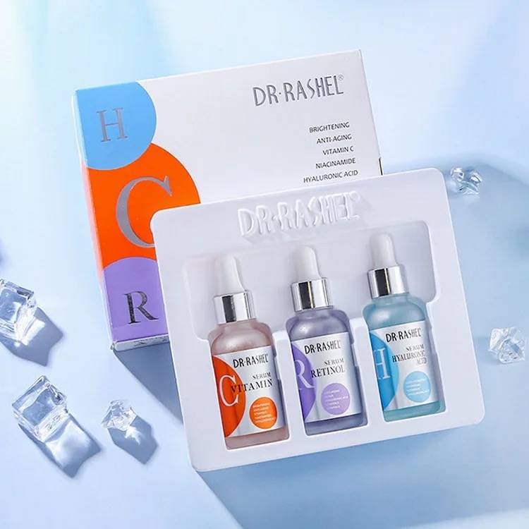 Face Serums Set Vitamin C Hyaluronic Acid & Retinol