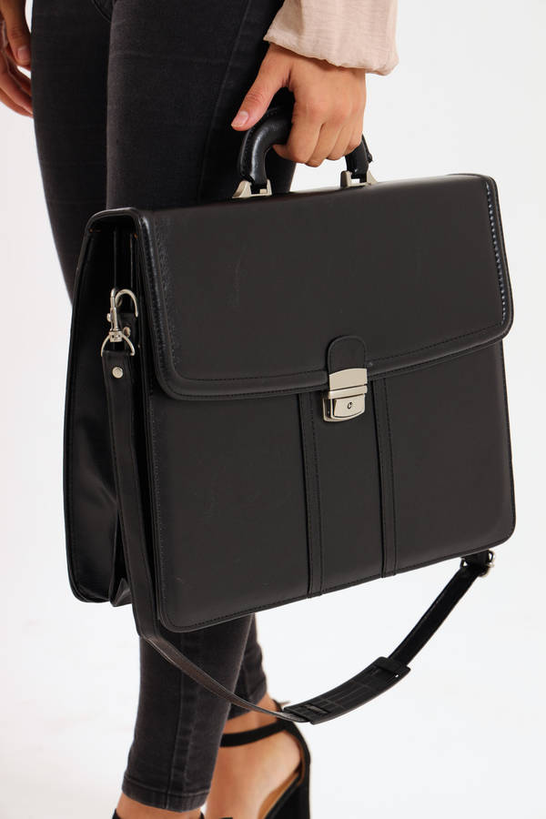 Premium Faux Leather 17 Inch Laptop Business Briefcase Bag