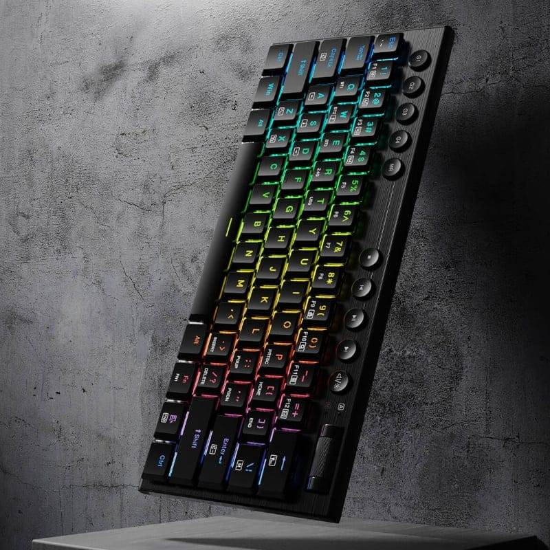 REDRAGON Horus Mini Pro 61Key Wireless Bluetooth Red Switch RGB Low Profile Gaming Mechanical Key...