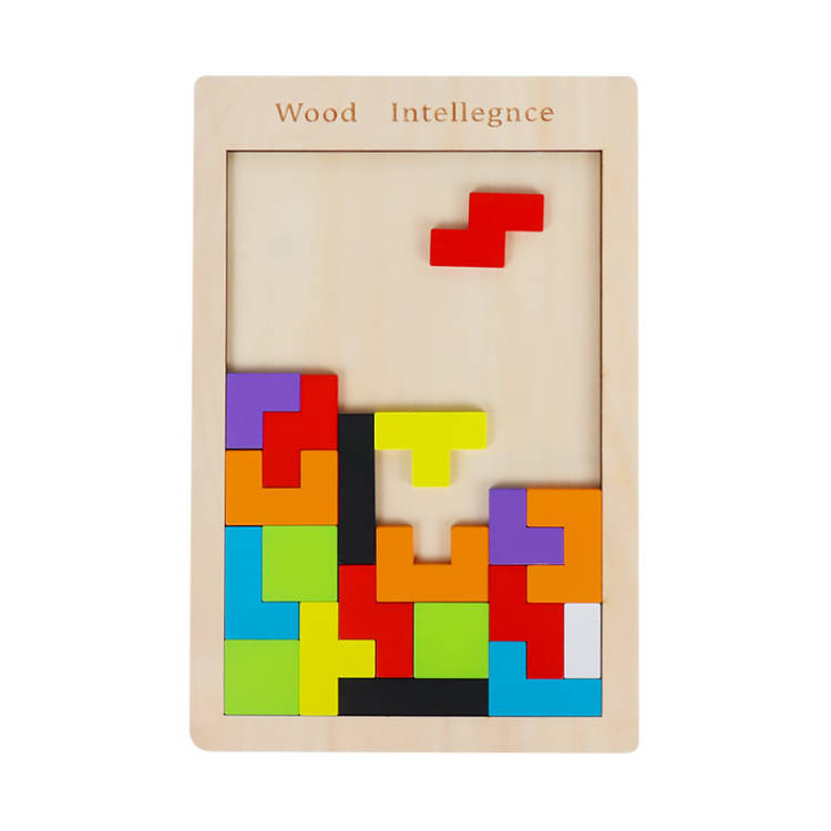 Wooden Tetris Puzzle for Kids and Adults