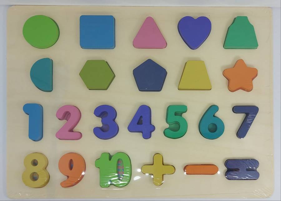 Number & shape puzzle board (1-10)