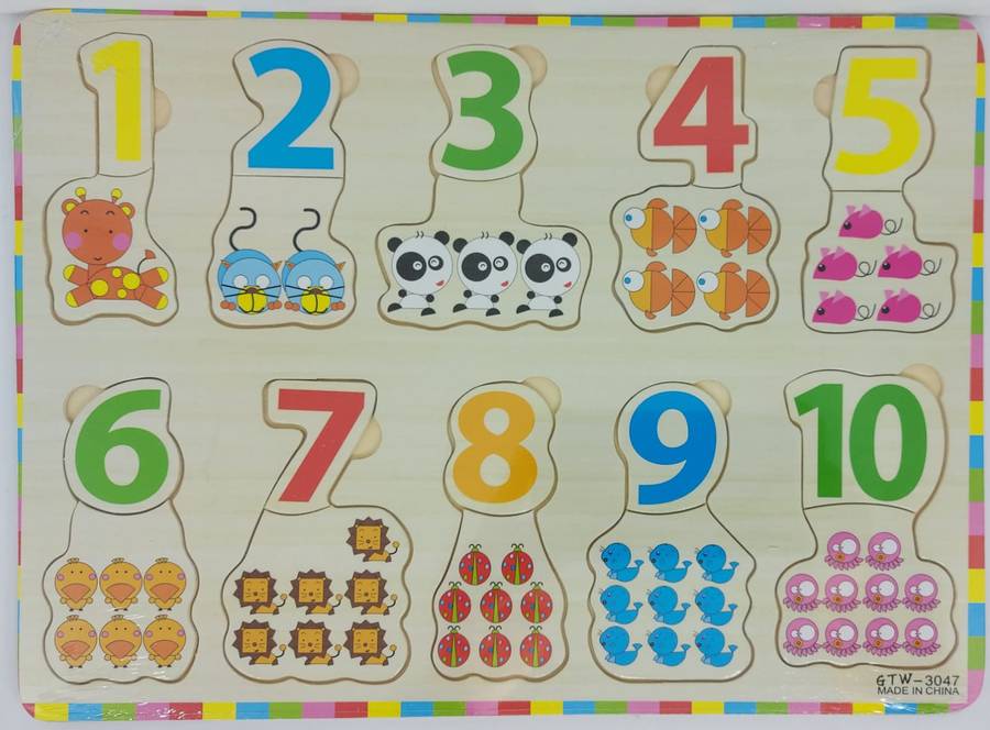 Number puzzle board   (1-10)